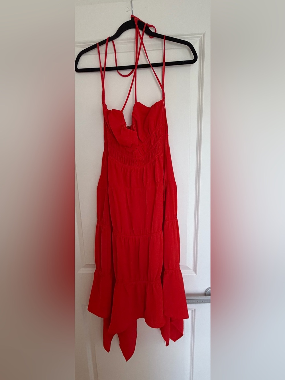 Monteau Red Tiered Maxi Sundress